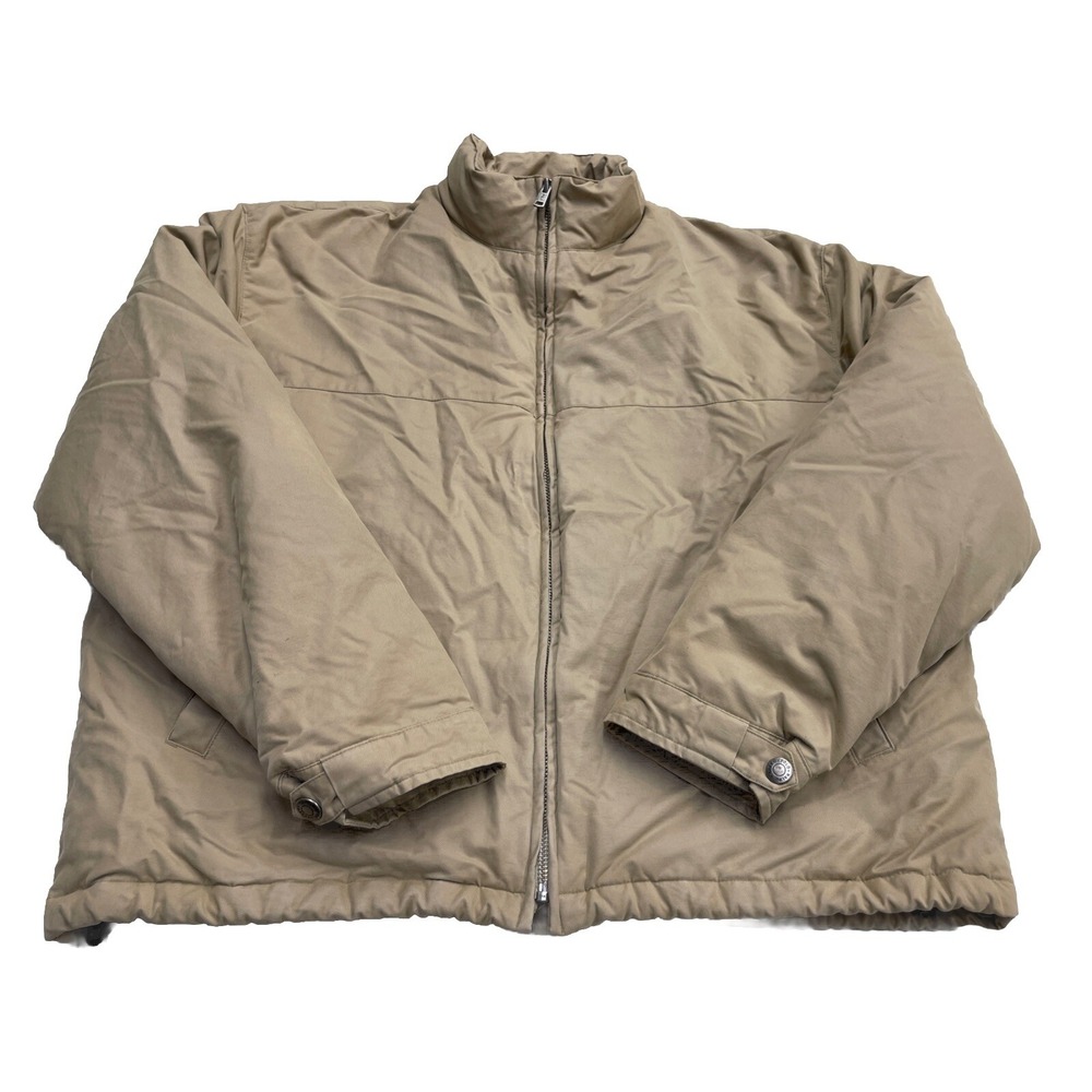 Polo Ralph Lauren‎ Down Puffer Jacket Coat Tan Size Men's XL Full Zip